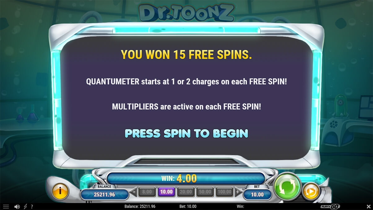 image de présentation free spins de la machine à sous Dr Toonz