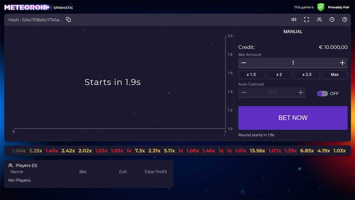 image de présentation mises du mini-jeu Meteoroid