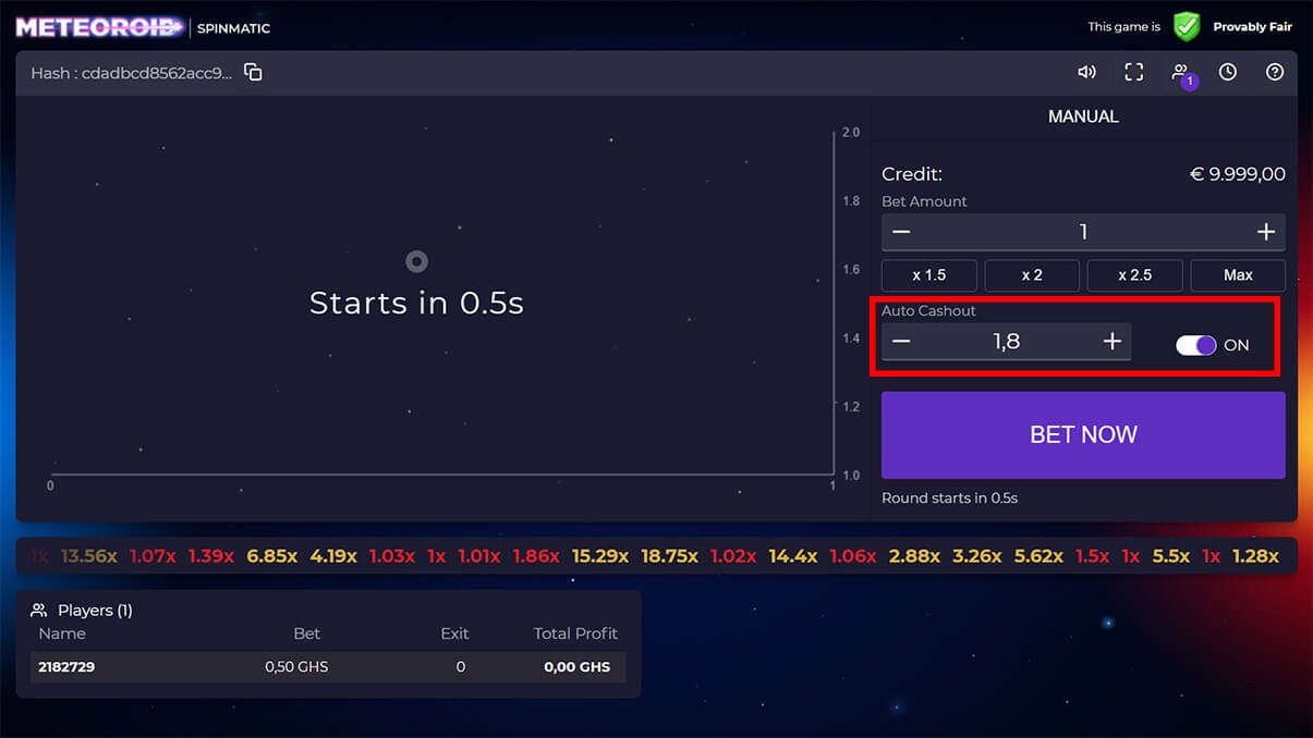 image de présentation auto du mini-jeu Meteoroid