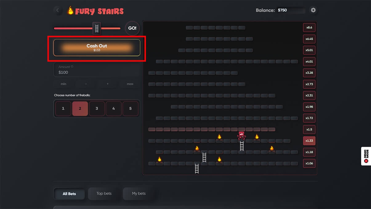 image de présentation cashout du mini-jeu Fury Stairs