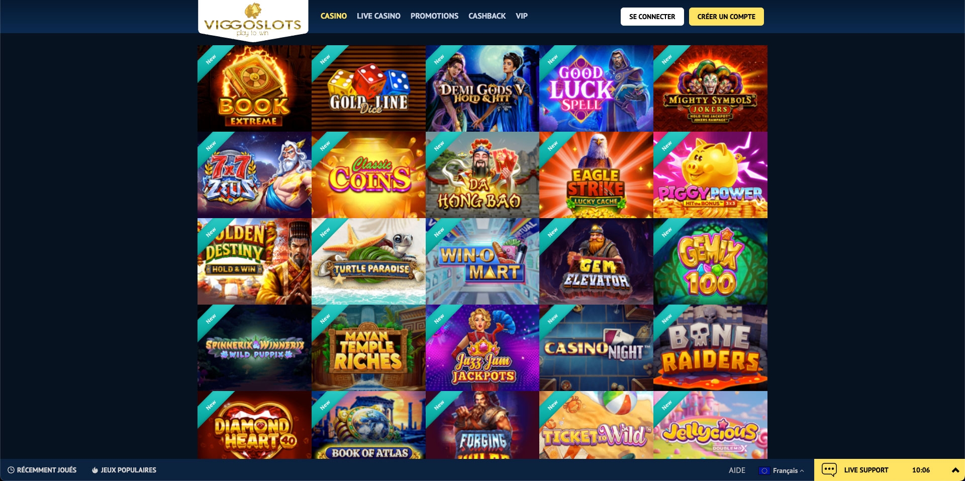 Les machines à sous sur le casino en ligne Viggoslots