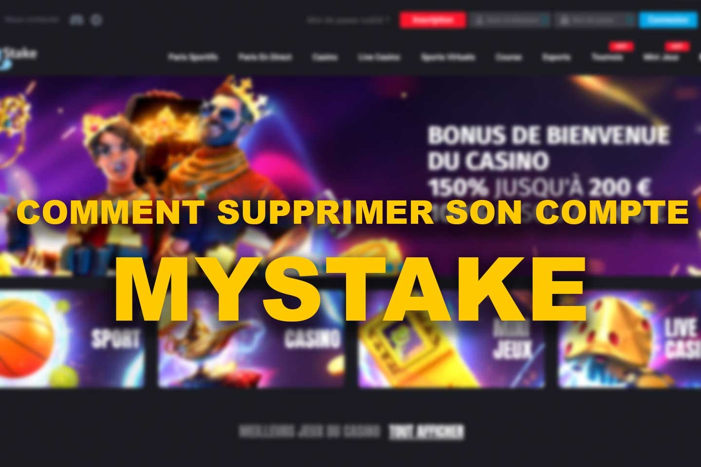 supprimer son compte Mystake