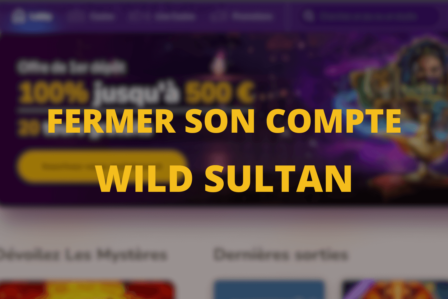 Fermer son compte sur le casino Wild Sultan